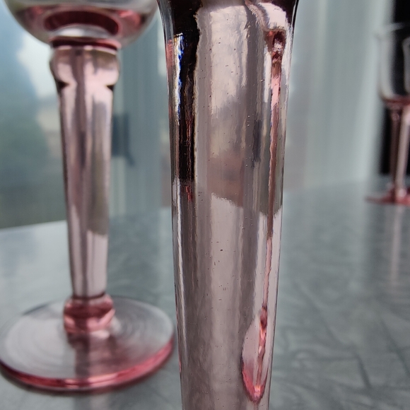 5  🩷 Pink hand blown glass 🍷 Wine or water Goblets | 8 oz Mexico / Spain style - Picture 7 of 14